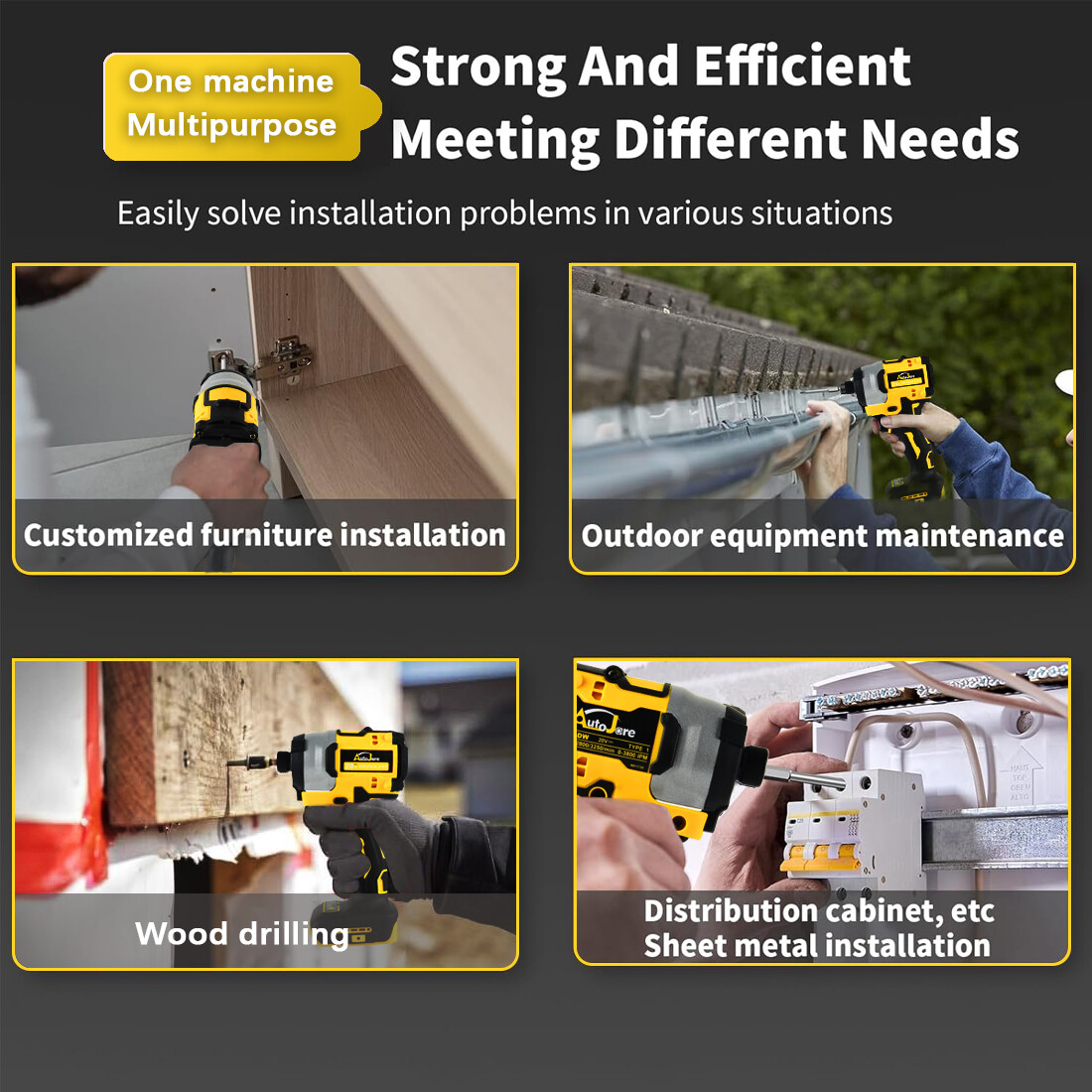 Brushless Cordless Impact Driver,for Dewalt 20V Max Battery,1/4" Compact,4 Speed