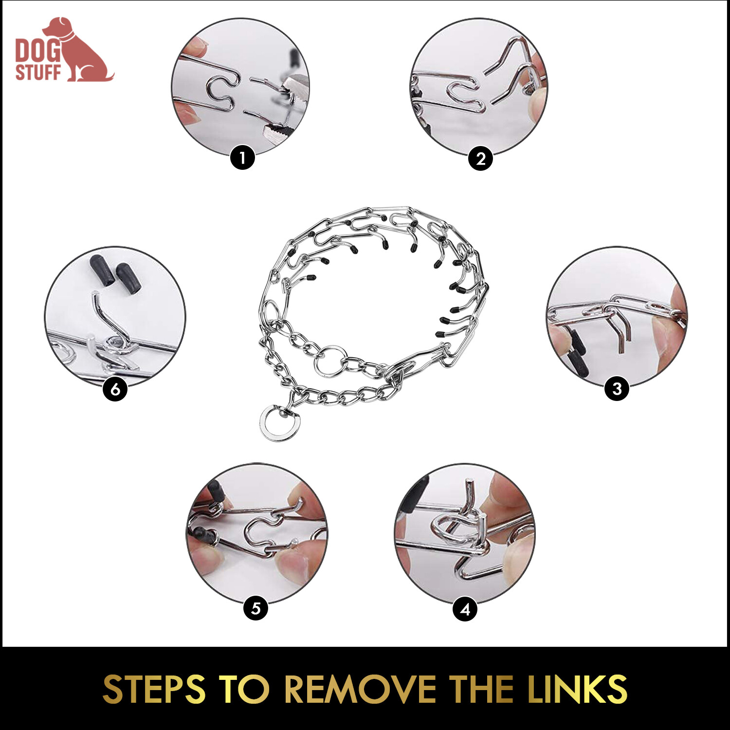 Prong Pinch Collar for Dogs Adjustable Training Chocker with Safe Quick Release