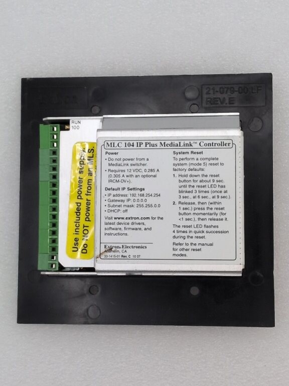 Extron MLC 104 IP Plus MediaLink Controller - Black