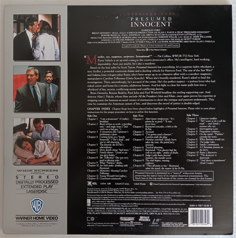 Presumed Innocent (1990) LASERDISC