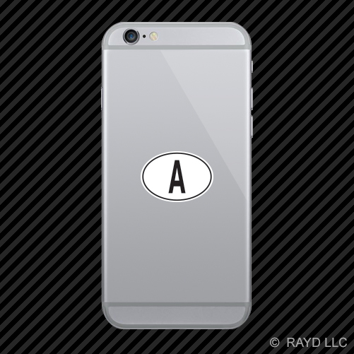 A Austria Country Code Oval Cell Phone Sticker Mobile Austrian euro