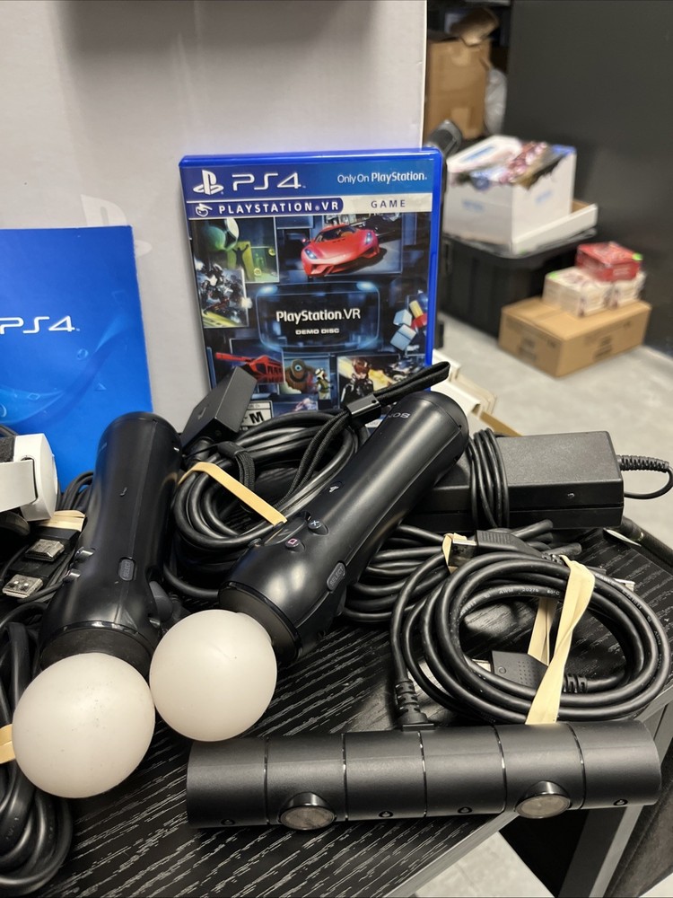 Sony PlayStation VR Headset Bundle Black White with Controllers and Camera