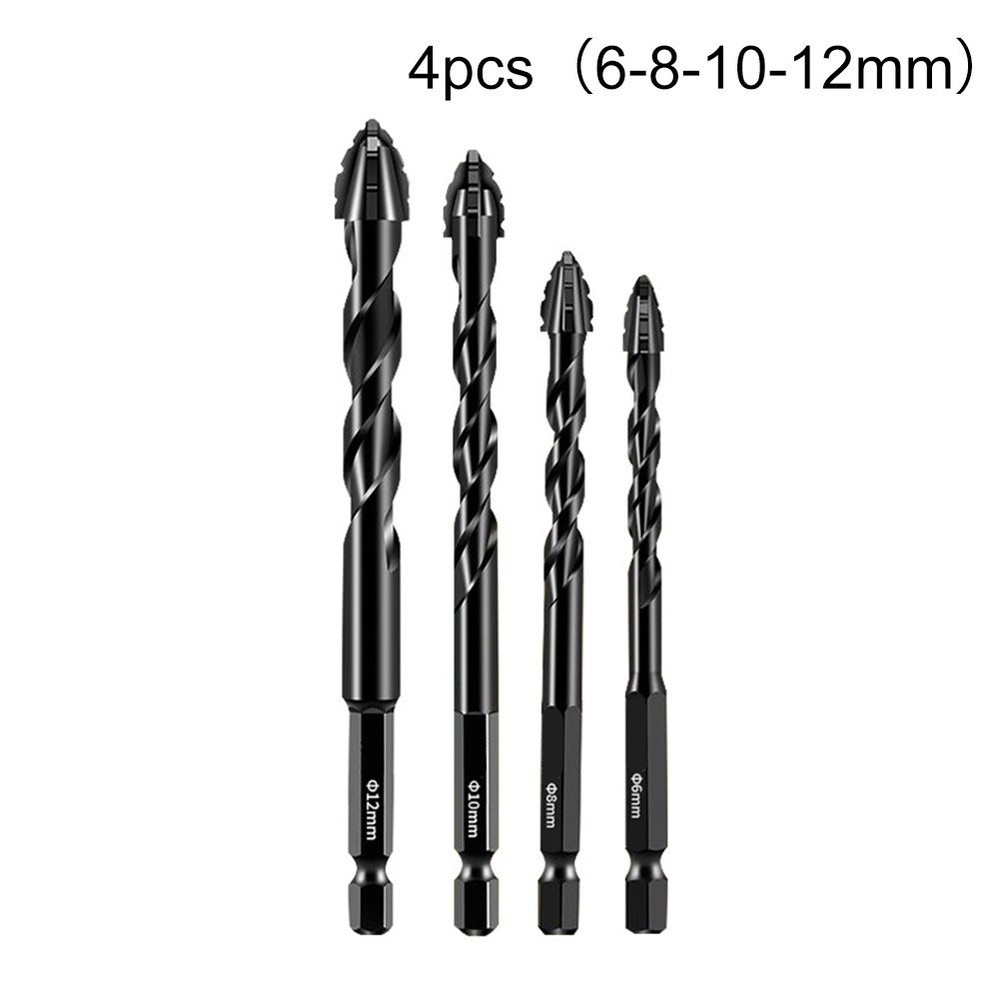 4pc Eccentric Drill Bits for Precision Drilling in Glass and Hard Plastics