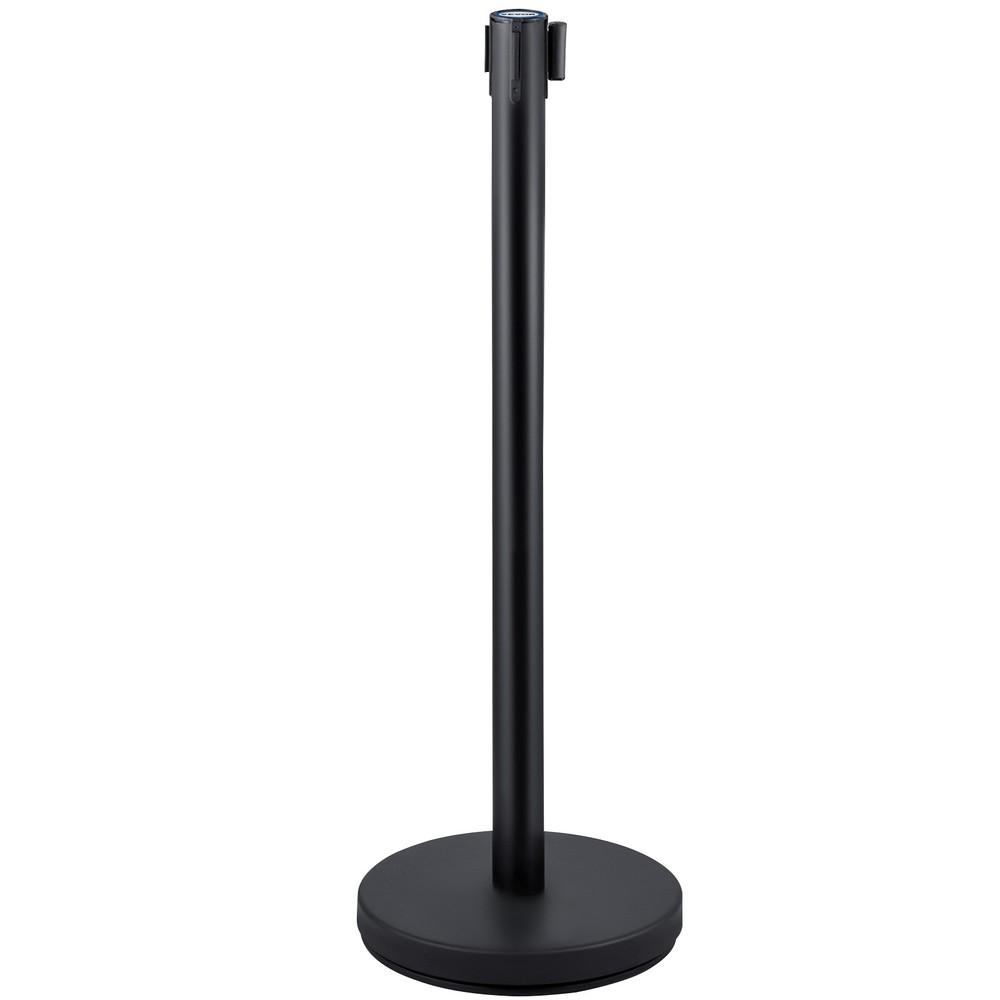 6Pack Crowd Control Barrier Queue Poles Black Retractable Belt Stanchion Posts