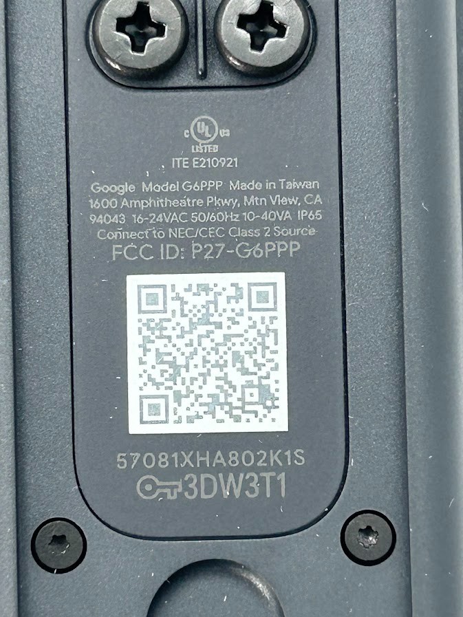 Google Nest Doorbell Wired 3rd Gen – Snow