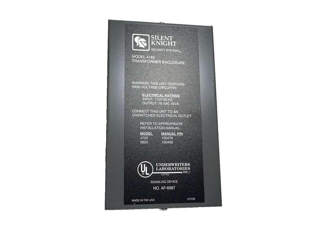 Silent Knight 4165 Transformer Enclosure (NEW)