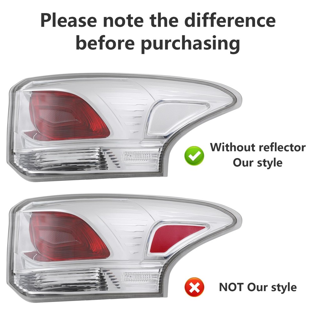 Halogen Tail Light Assembly for 2013-2015 Outlander Passenger Side 8330B108
