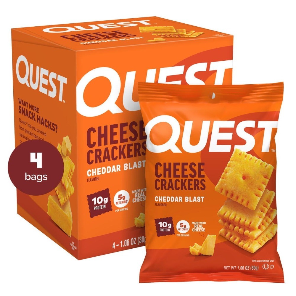Cheddar Blast Cheese Crackers 10g Protein Real Cheese Snack Pack 4 Count
