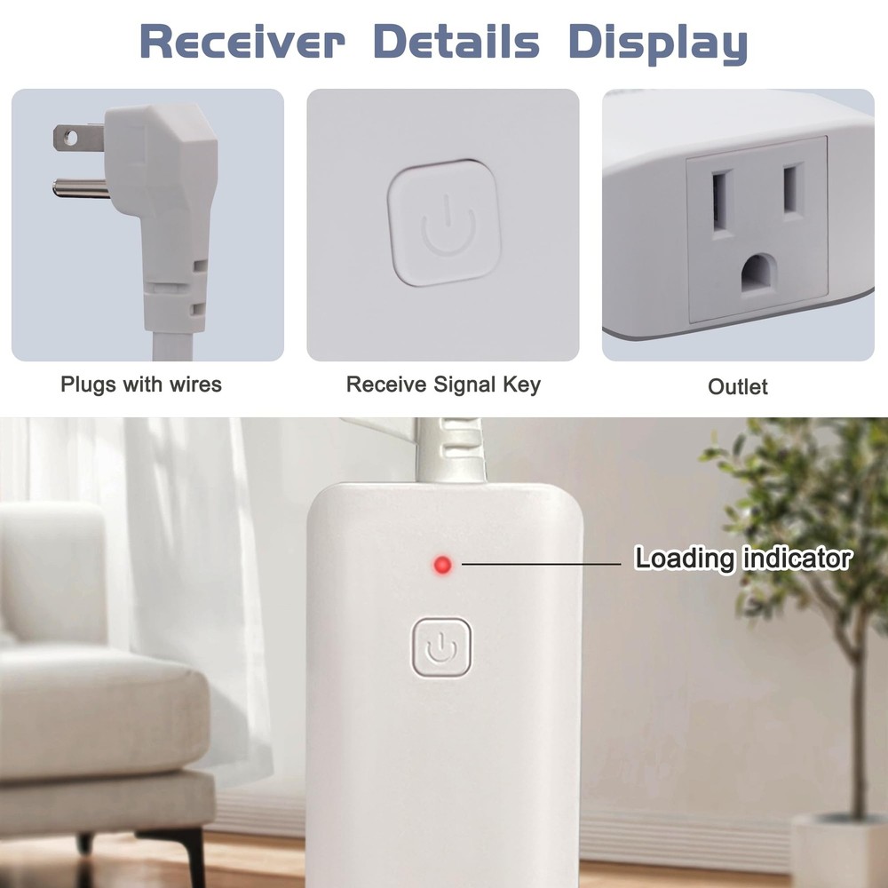 DIGITEN Wireless Thermostat Outlet Temperature Controlled with White