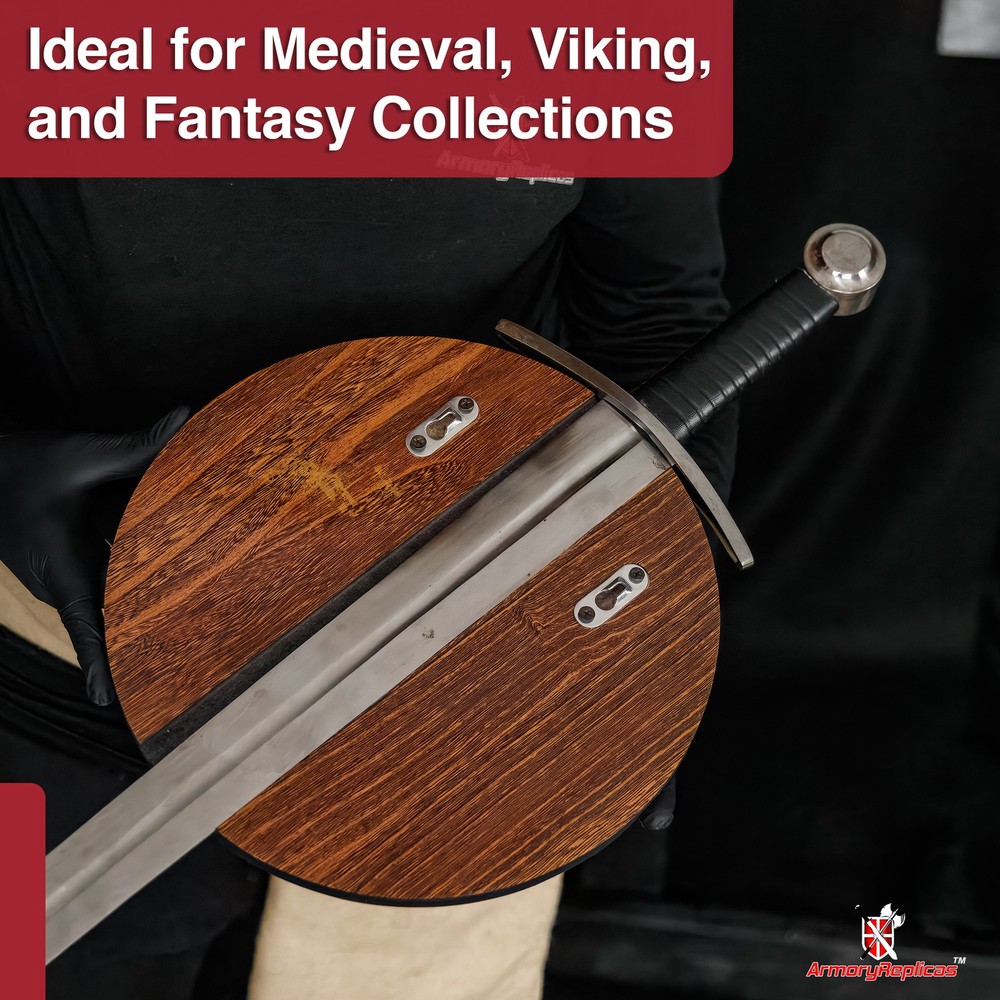 Fantasy Celtic Sword Wall Display Plaque | Dagger Mount Shield Hanger Wood