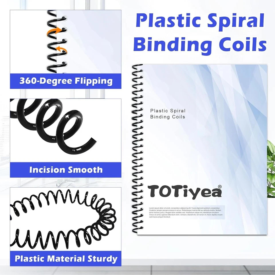 50 Pack Plastic Spiral Binding Coils,20Mm(3/4 ") Binding Spirals,170 Sheet Capac