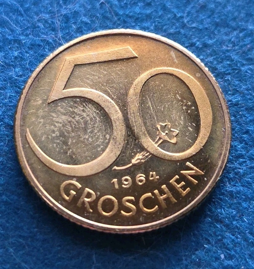UNCIRCULATED 1964 50 GROSCHEN AUSTRIAN Proof Coin -S