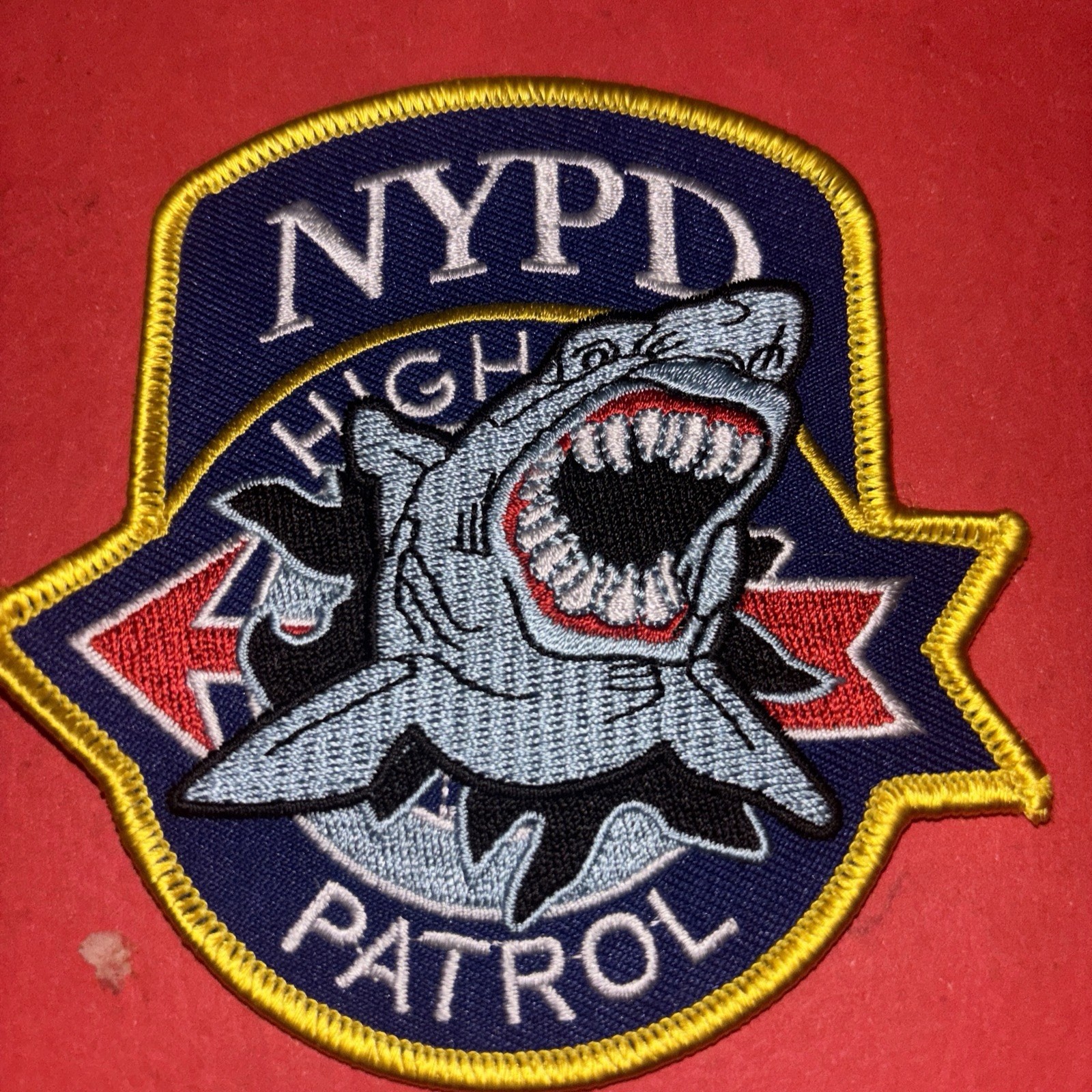 NYPD Highway Patrol Great White Shark Patch Mint Unused. Awesome Quality