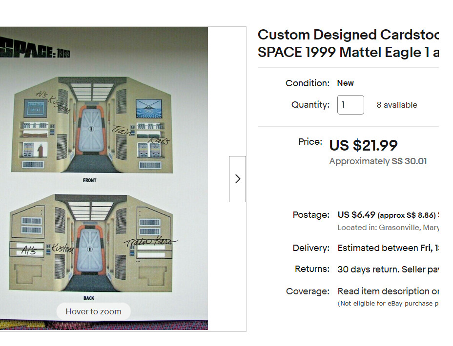 SPACE 1999 EAGLE ONE 1 MATTEL MISSING BULKHEADS REPLACEMENT INSERTS 2 ONLY CIFO*