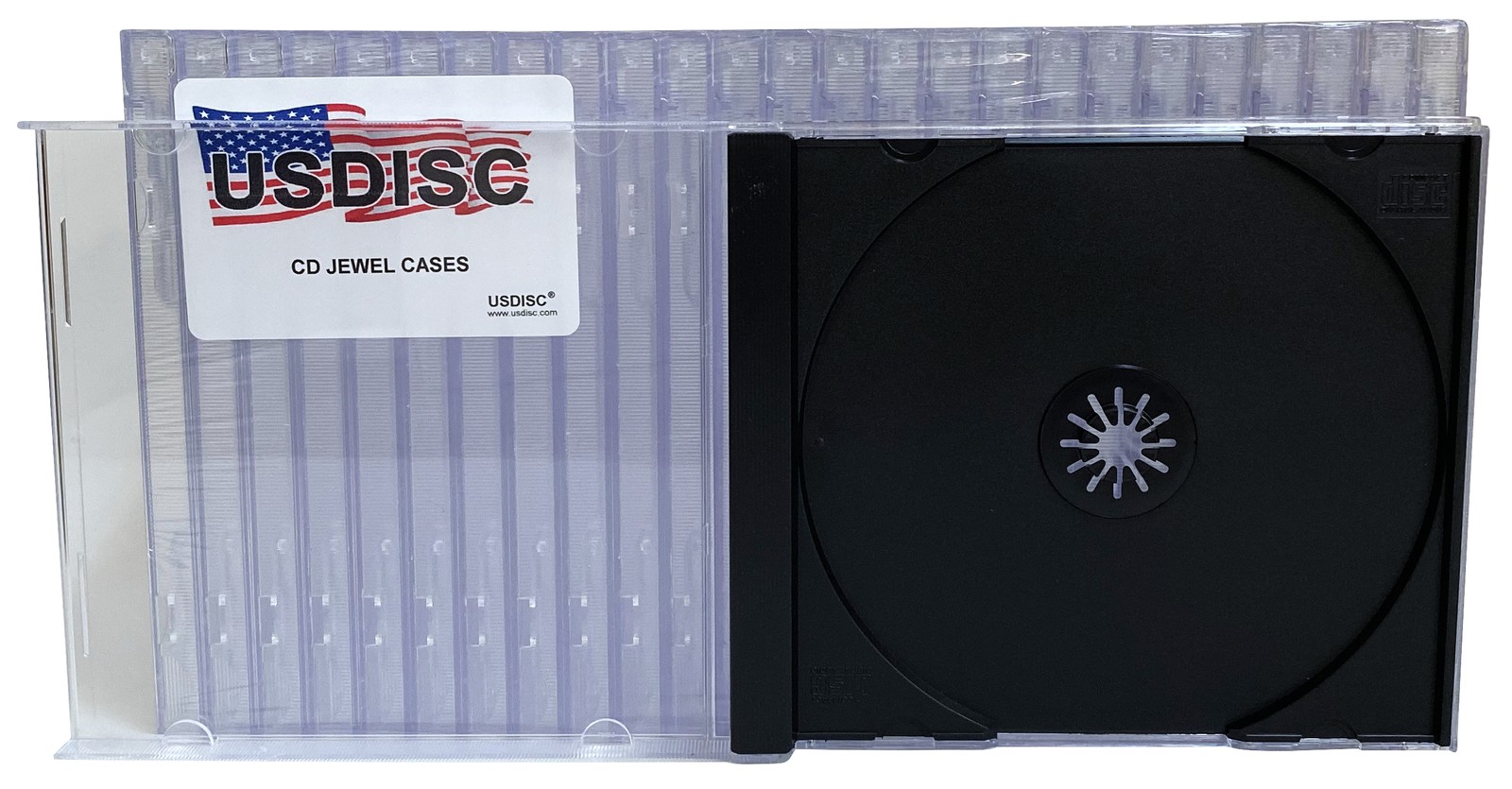 USDISC CD Jewel Cases Standard 10.4mm, Single 1 Disc (Black) Lot