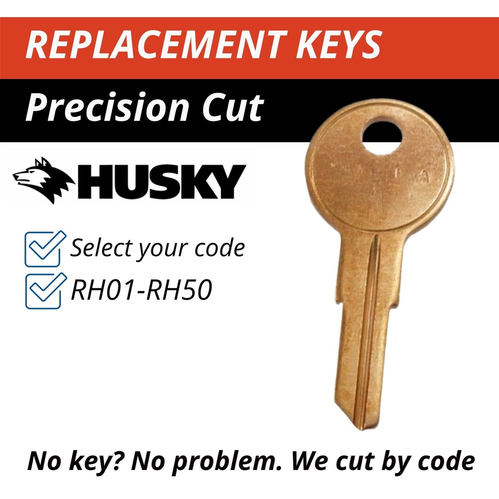 Husky Tool Box Keys Cut to Code RH01-RH50 Replacement Lock Key