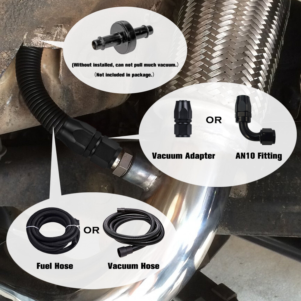 Universal E-VAC Scavenger Kit includes T304 Exhaust Vacuum SS E-VAC fitting