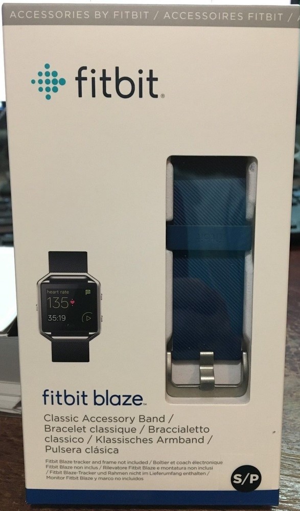 Fitbit Blaze Classic Accessory Band Blue Size Small