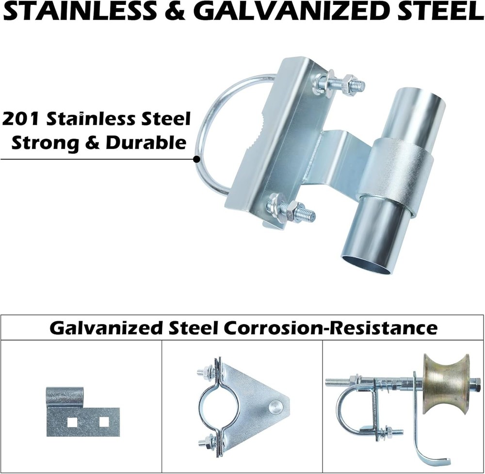 6" Wheels Rolling Gate Hardware Kit for Chain Link Gate | Sliding Gate Hardware