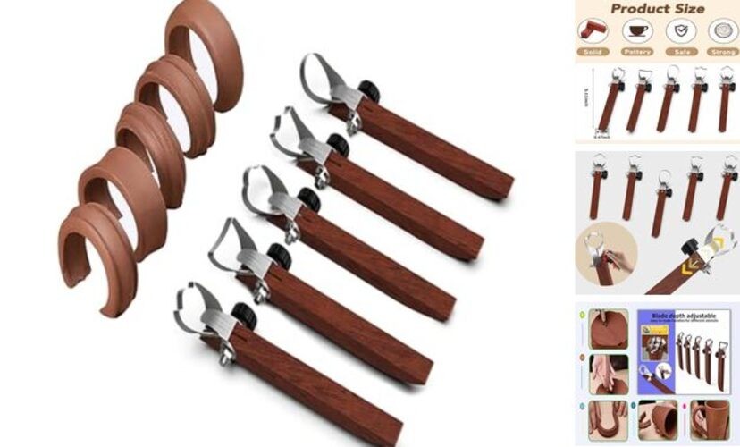 Pottery Handle Making Tool Sculpture Scraper Pottery Carving Tool 5 PCS