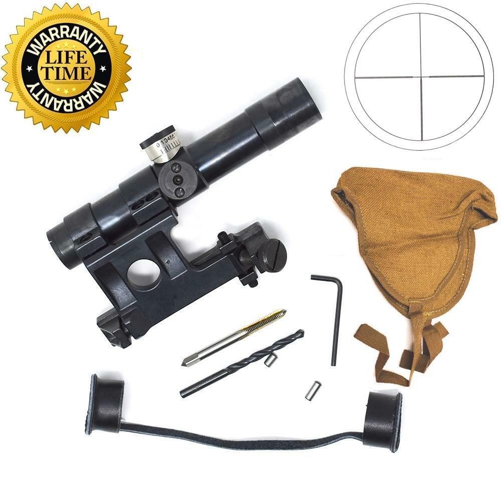 Mosin Nagant PU91/30 Scope w/ Mount Complete Set SVT-40 MG4X20 German #4 Reticle