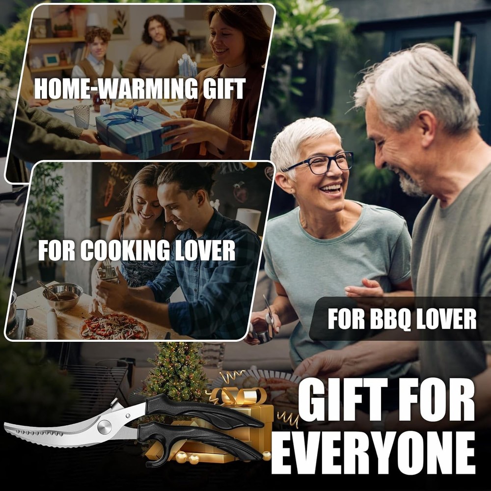 Kitchen Scissors All Purpose - Stainless Poultry Shears Dishwasher Safe