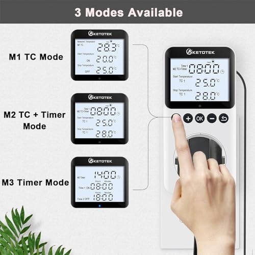 Plug in Thermostat Timer Temperature Controller KT3200proBL with Backlit