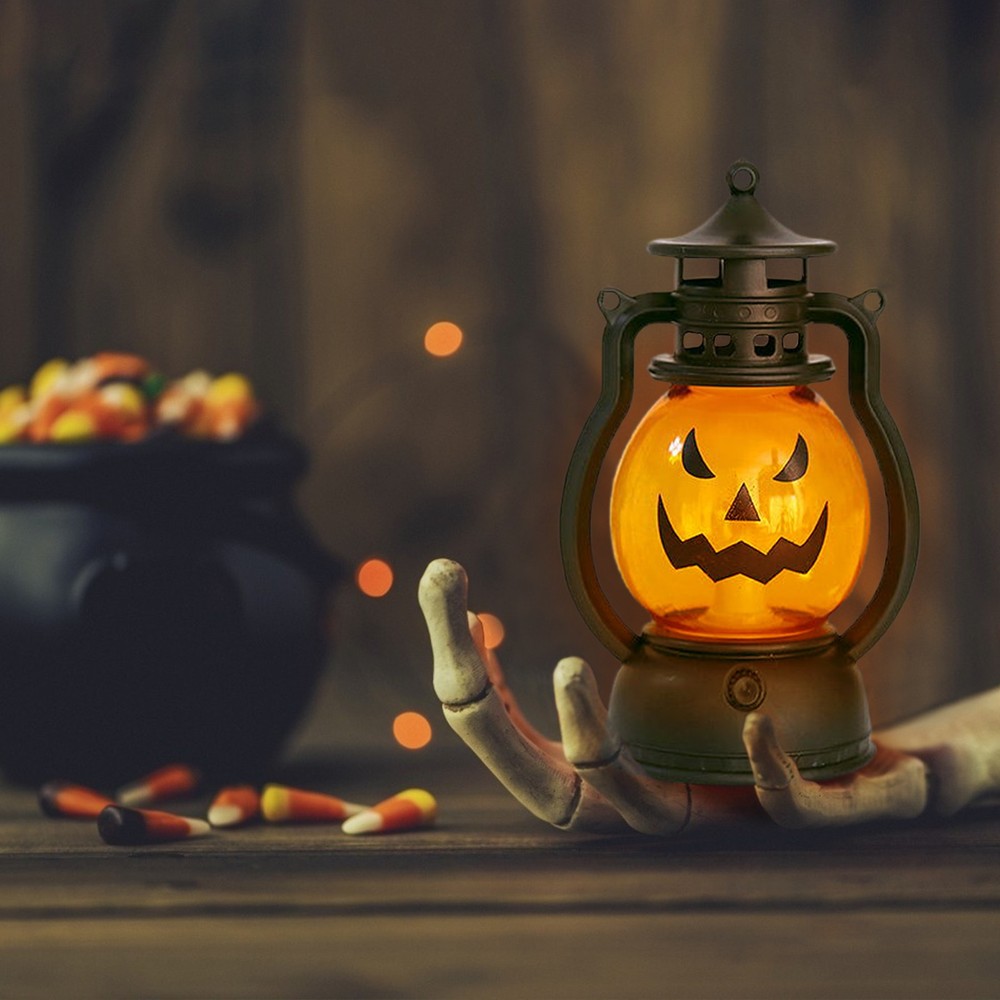 A Style Halloween Pumpkin Lantern With Battery