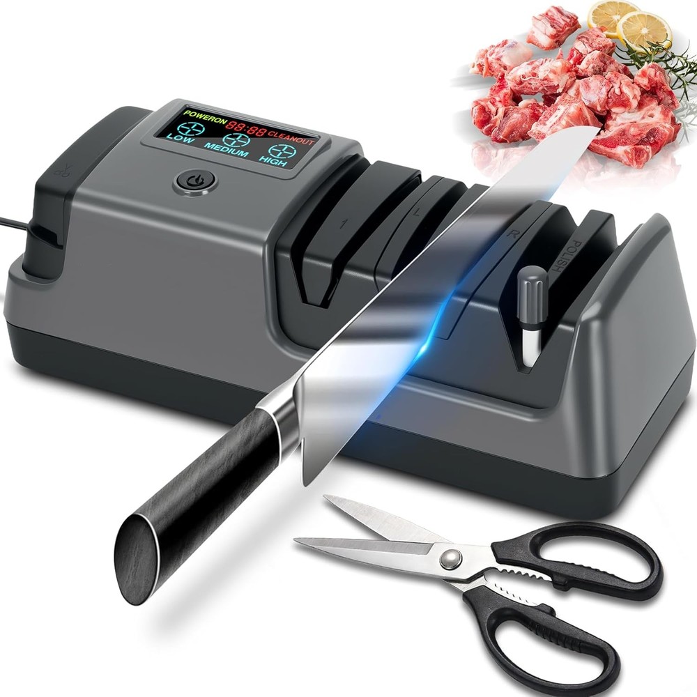 5 in 1 Electric Knife Sharpener-3 Rotational Speed Adjustable Knife Sharpener US