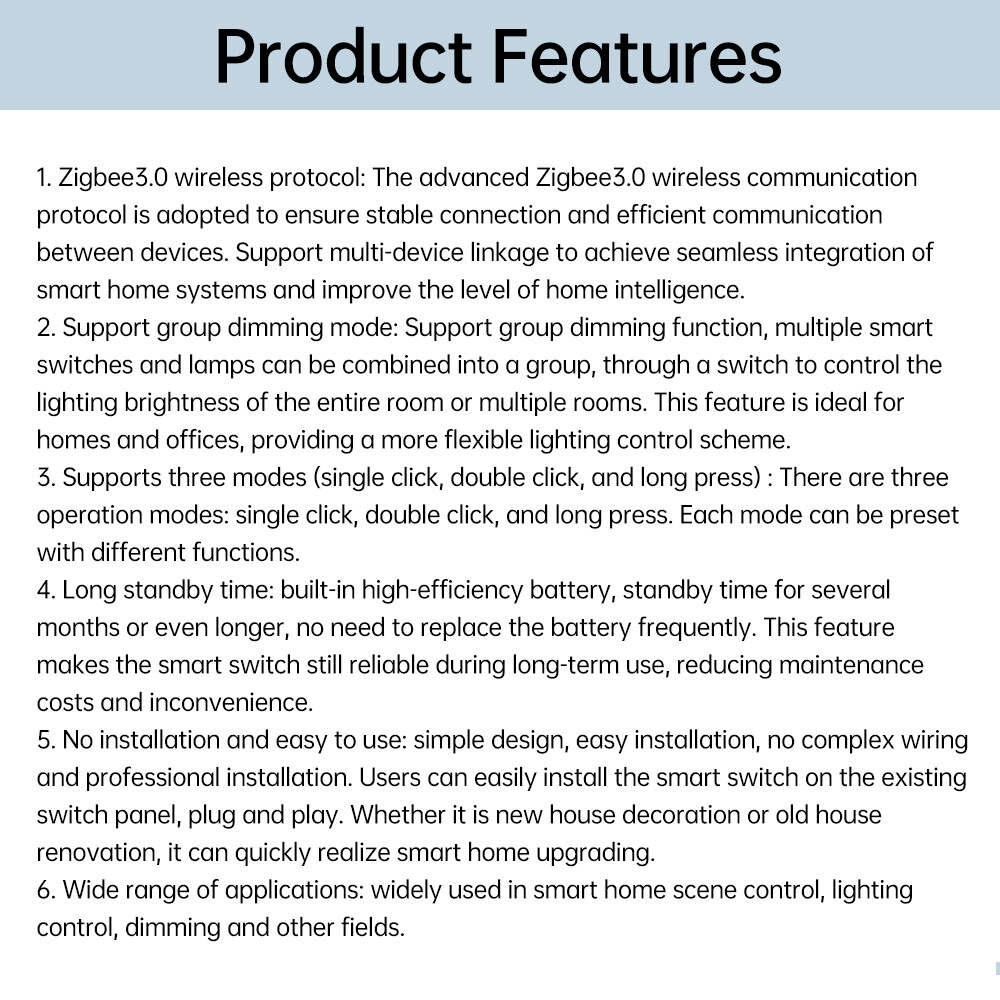 Zigbee Button Wireless Smart Scene Switch Electrical Automation Controller