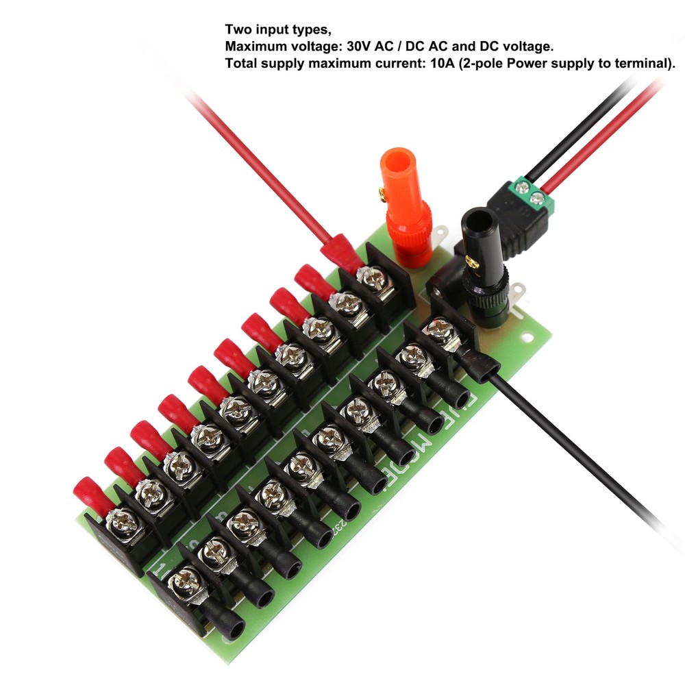 1X Power Distribution Board 3 Inputs 10 pairs Outputs DC AC Power Controller