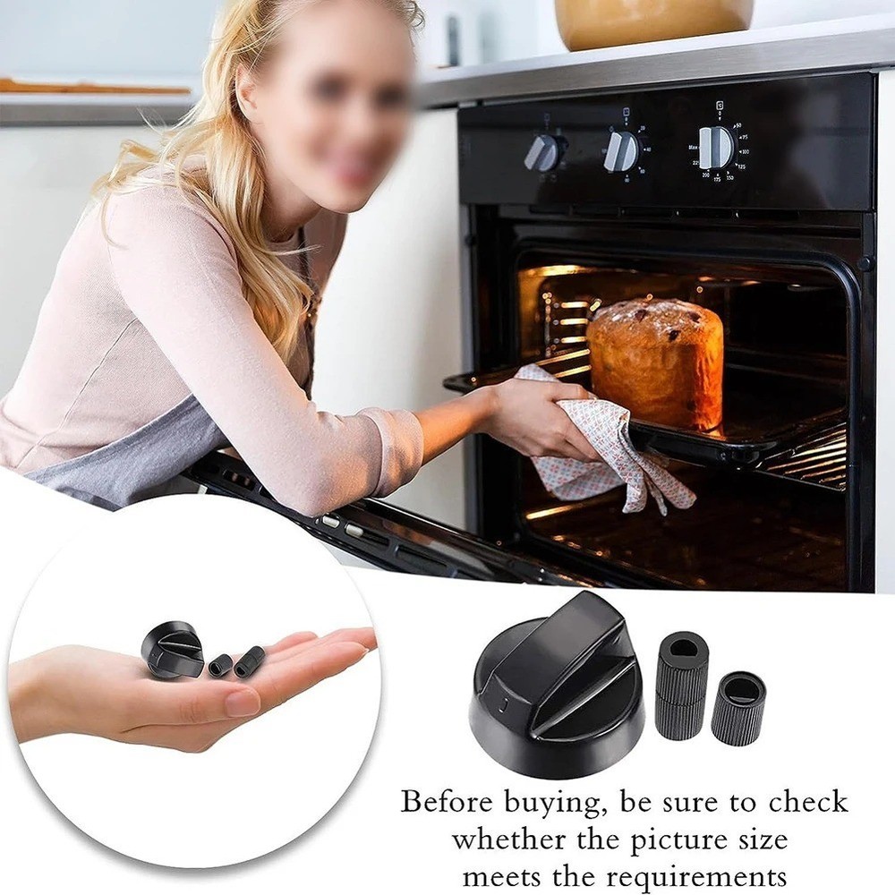 4Pcs Universal Stove & Oven Control Knobs with 12 Adapters Replacement Set - USA