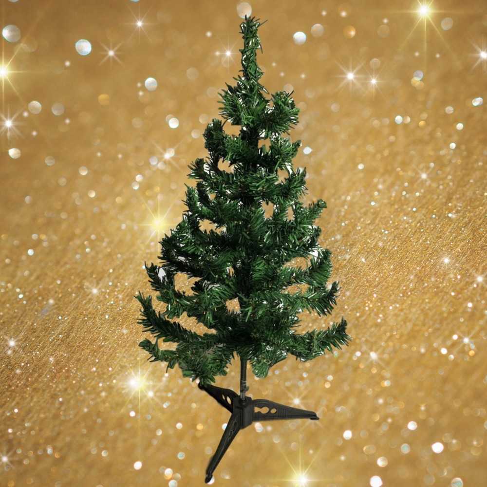 2 FT Undecorated Green Pine Artificial Christmas Tabletop Tree Stand