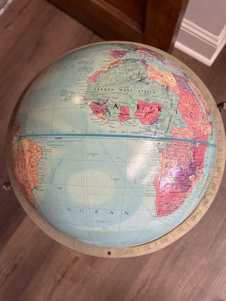 Vintage 1950's 12" Standing Replogle Stereo Relief Globe