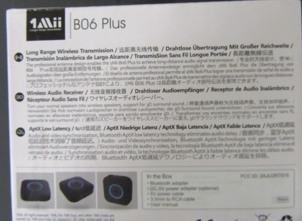 1Mii B06 Plus Bluetooth Receiver HiFi Wireless Audio Adapter, Bluetooth 5.0