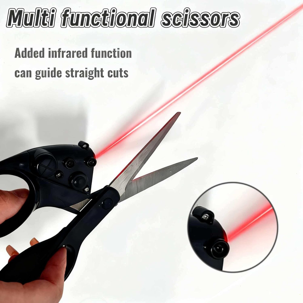 Ergonomic Laser Guided Fabric Scissors for Precision Cutting and Art Projects