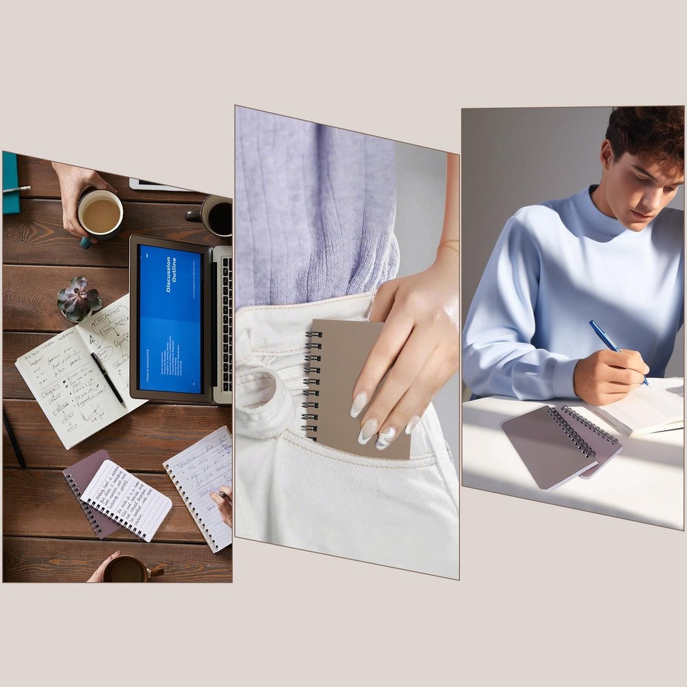 Small Spiral Notebook 3x5, 6 Pack Lined Notepads, Pocket Memo, Multicolor