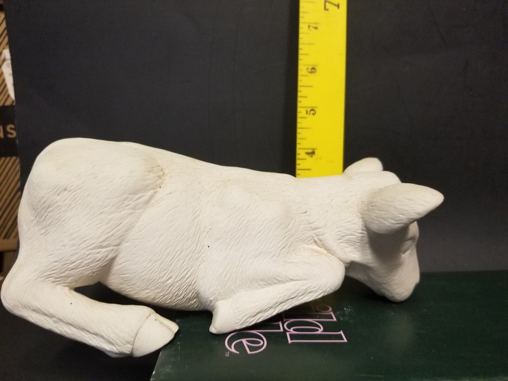 Unpainted Ceramic Bisqueware Cow Shelf Sitter