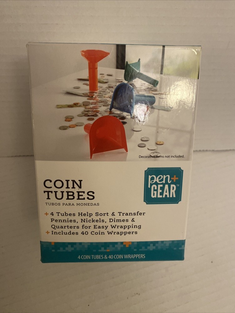 Pen-Gear Coin Tubes Sort Your Coins Includes Wrappers