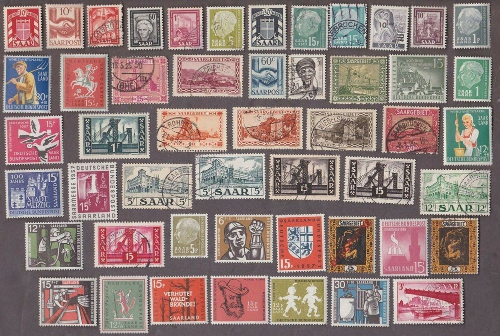 50 ALL DIFFERENT SAAR STAMPS