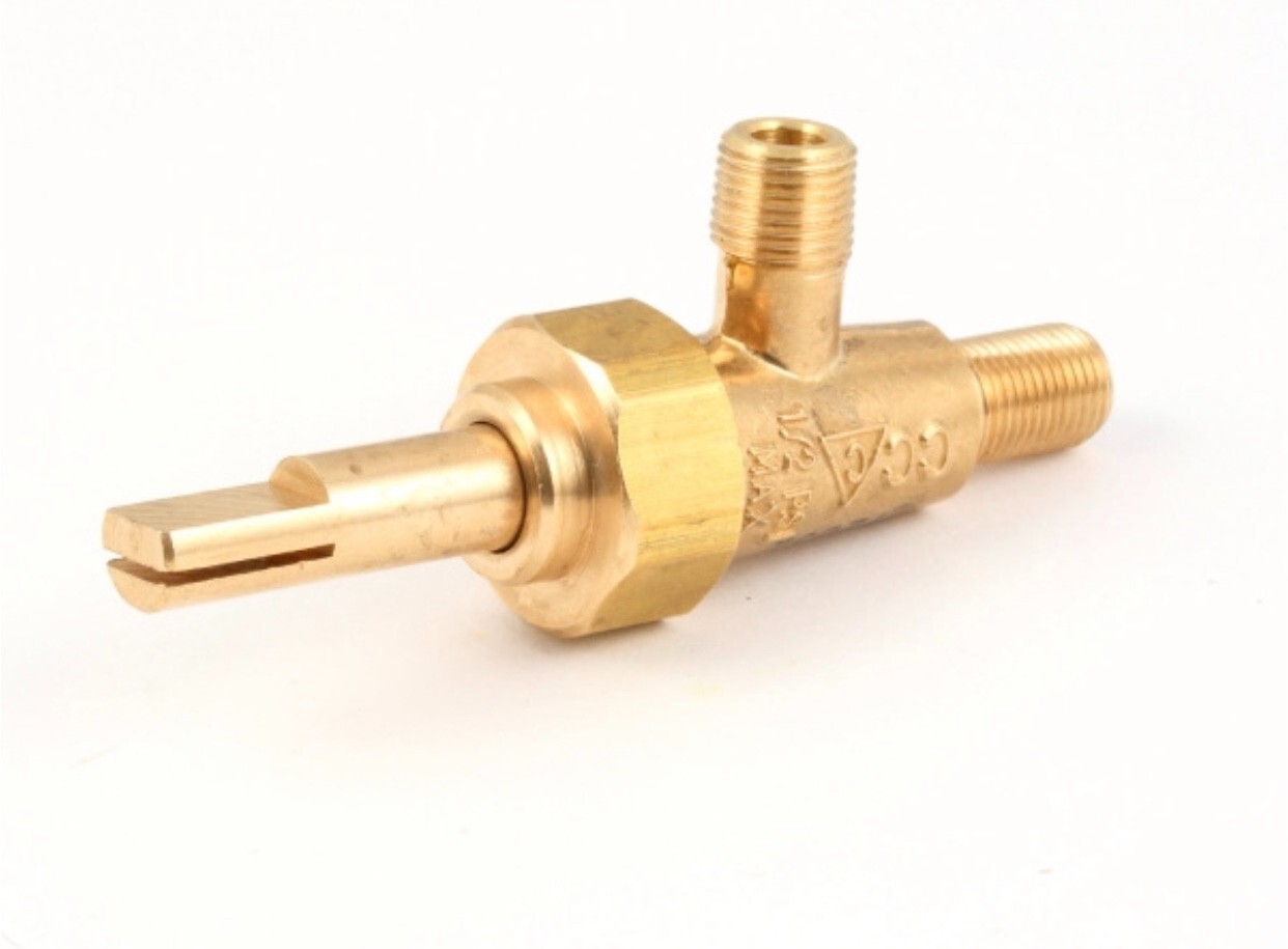 American Range Brass Burner Valve 1/8" MPT Gas IN/OUT - 521166
