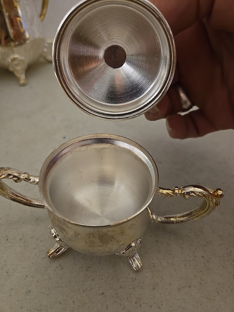4 Pc. Silver Plated Mini Coffee Set