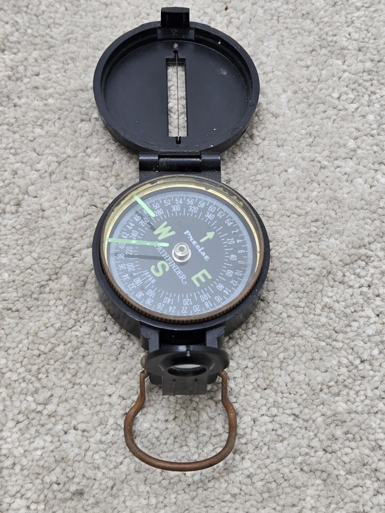 lensatic engineer compass black plastic compact portable navagation survival