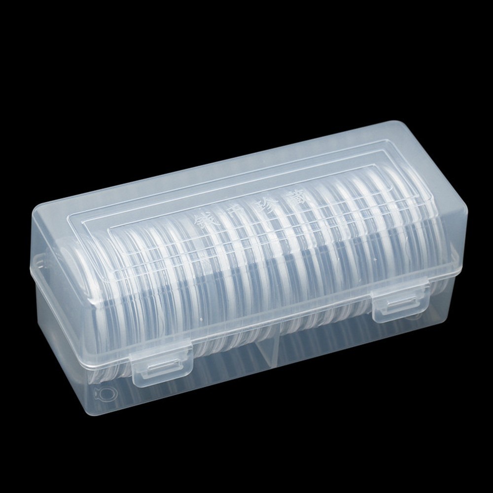 20Pcs Coin Capsule Plastic Display 46mm Storage Box Collection Holder Container