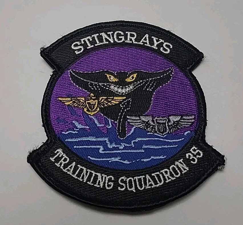 Navy Stingrays Training Squadron 35 Patch - Hook And Loop 3 7/8" × 3 1/4"