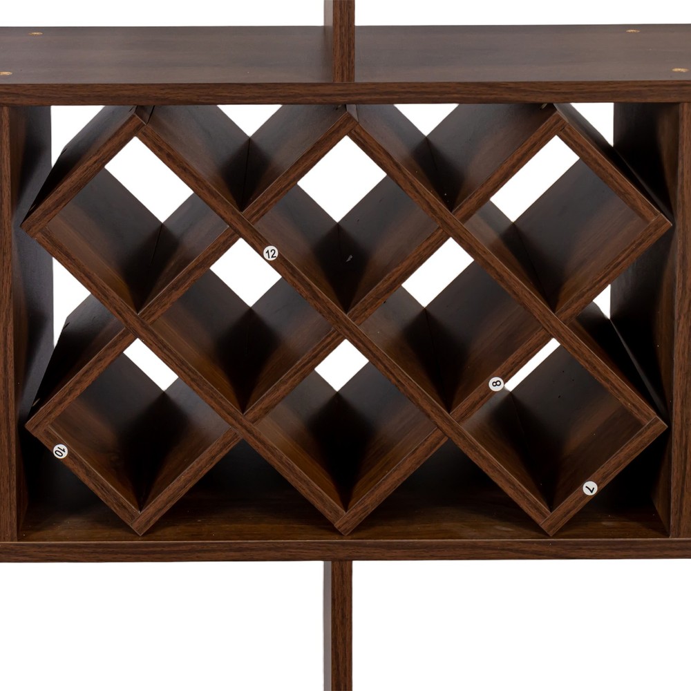 Large Wall Mounted 3Tier Rustic Bottle Wine Rack Storage Rack for Home Bar Decor
