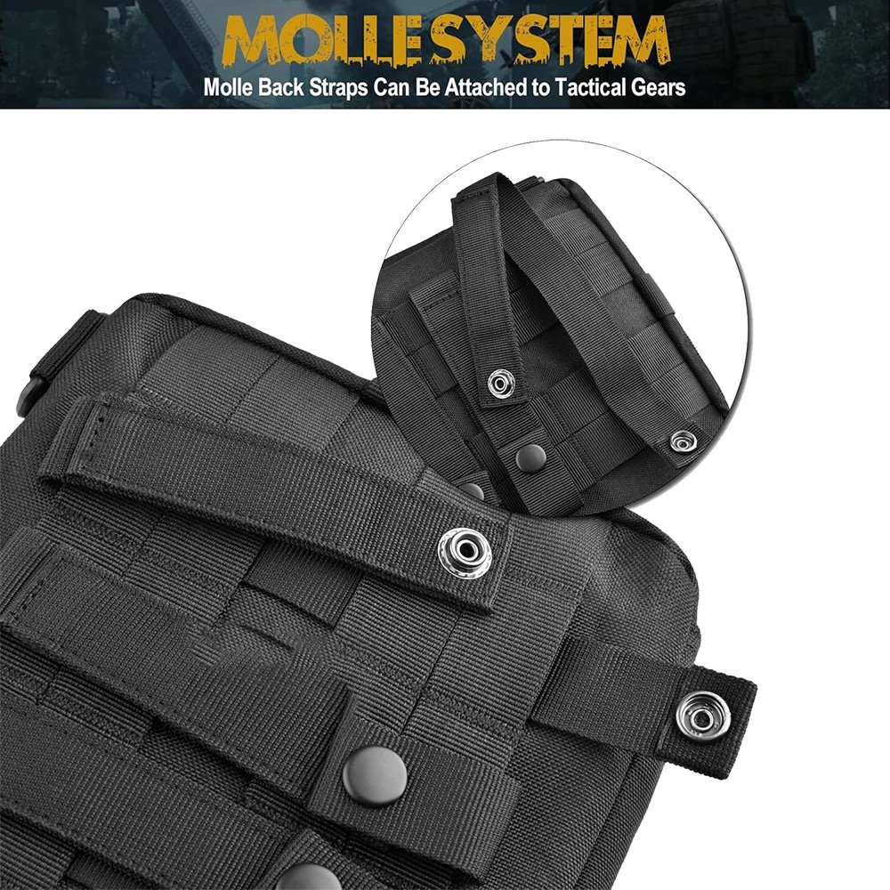 Tactical MOLLE Pouch Horizontal Admin Pouch EDC Pouch Utility Tool Bag Black US
