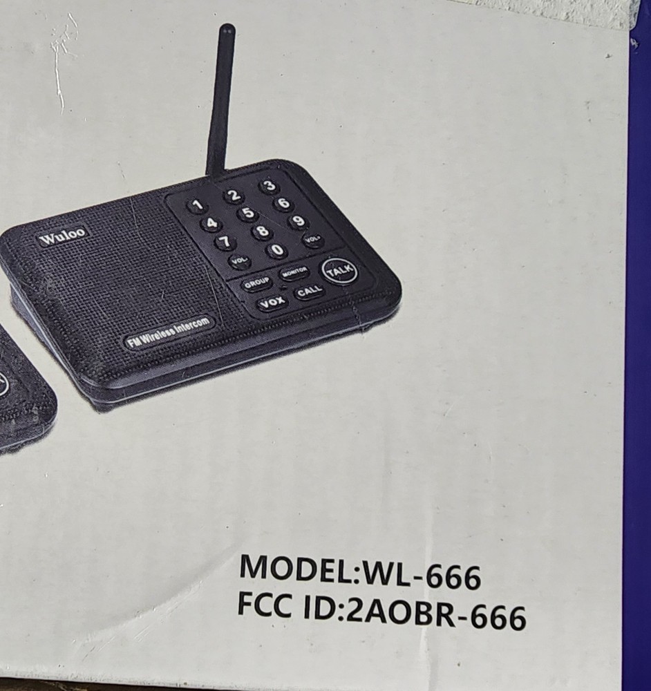 Wuloo Wireless Home Intercom System 4 Pack WL-666 ONE MILE RANGE