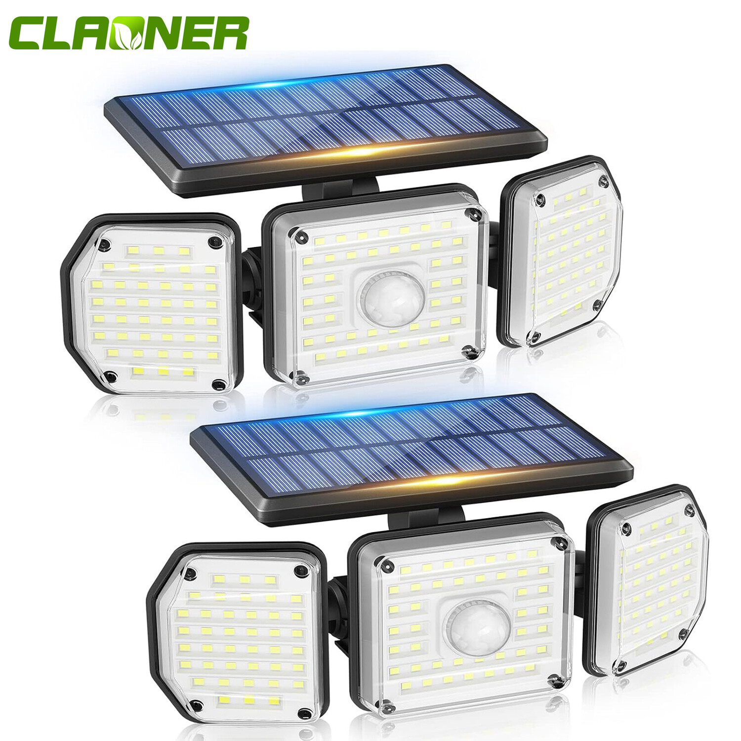 2 Pack LED Motion Sensor Solar Lights ,Outdoor IP65 Waterproof Security Lamp