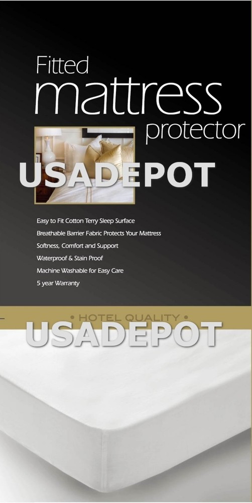 Waterproof  Fitted Mattress Protector Cover Hypoallergenic Soft Deep